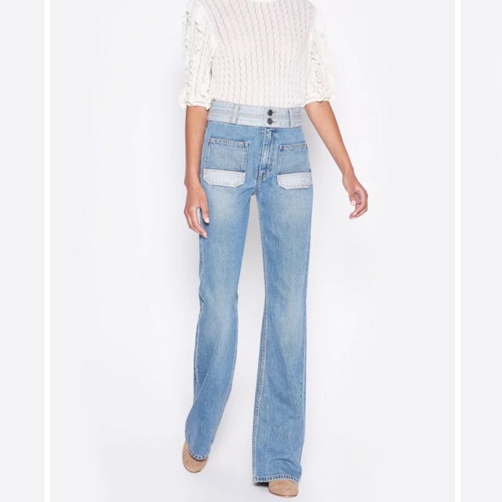 Joie Women’s Gabriel Patch-Pocket Wide-Leg Jeans
